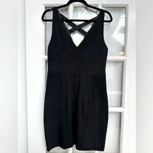 Express | Black Sleeveless Fitted Bodycon Cocktail Dress Size M Medium